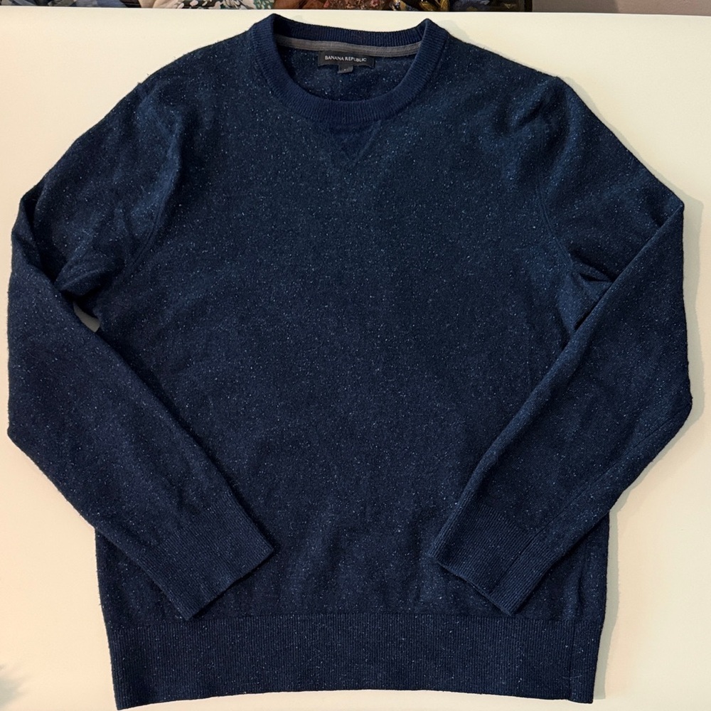 Banana Republic Men's Dark Blue Crewneck Sweater